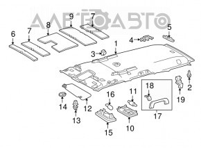 Ceiling handle rear left Toyota Prius 30 10-15 gray