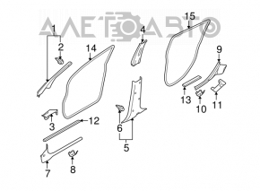 Right front pillar trim for Nissan Versa 1.8 10-12