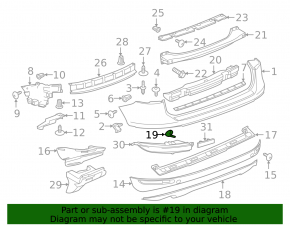 Tow Hook Cap Rear Bumper Left VW Touareg 11-14
