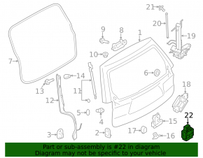 Internal trunk lid release button Subaru Forester 14-18 SJ