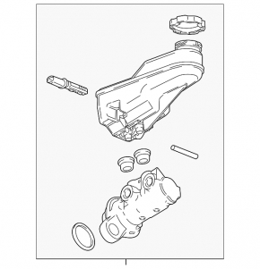 Chevrolet Malibu 16-22 brake master cylinder with reservoir and cover