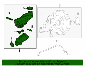 Chevrolet Malibu 16-22 brake master cylinder with reservoir and cover