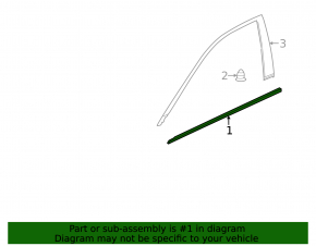 Door-glass molding, central front left, Cadillac CTS 14-19, chrome
