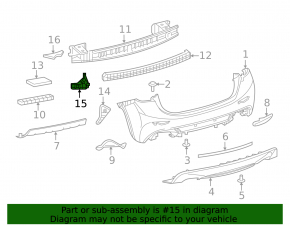 Right rear bumper mount for Infiniti QX30 17-19
