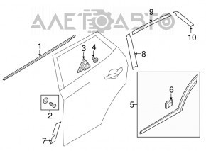 Lower rear left door trim for Hyundai Tucson 16-21, structure, broken fasteners, scratches