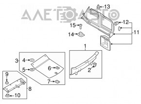Boot floor fastening Audi A4 B8 08-16 sedan