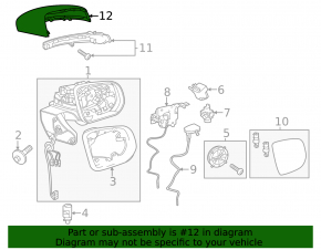 Right mirror cover G-class W463 G550 19-24