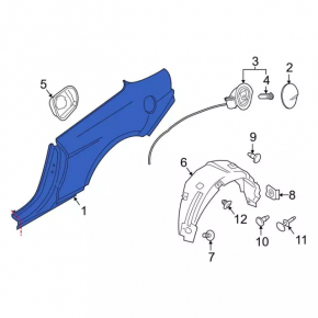 Quarter wing rear left Ford Mustang mk6 15-23 convertible
