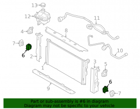 Radiator bracket upper left BMW X5 E70 07-13 rubber