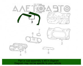 Upper left tailgate trim Jeep Compass 11-16 black