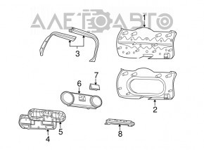 Upper left tailgate trim Jeep Compass 11-16 black