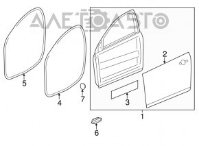 Door bare front left Chevrolet Volt 11-15