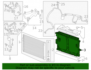 Frame for mounting radiators Chevrolet Volt 11-15 plastic