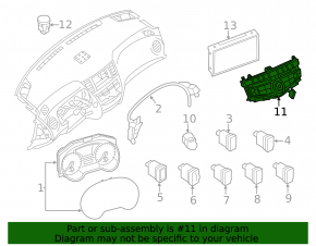Display and climate control control Infiniti JX35 QX60 13-15 prerest
