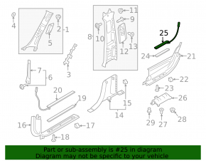 Door sill insert rear right Volvo V90 17-22 usa with backlight