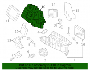 The bare heater housing and ventilation of the Audi Q5 80A 18-24
