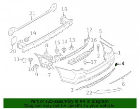 BMW 5 Series G30 21-23 Basis Rear Bumper Tow Hook Cap