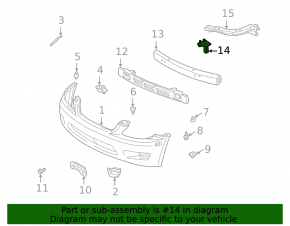 Right small front bumper bracket for Lexus IS200 IS300 99-05