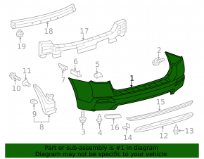 Rear bumper bare Toyota Highlander 11-13