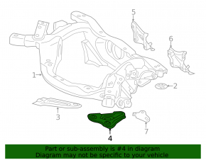 Rear subframe burr, front left, Toyota Rav4 16-18 hybrid AWD