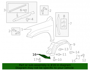 Front right fender liner for Toyota Land Cruiser 2008-2021