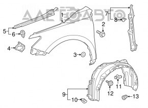 Seal wing hood-wing right Toyota Camry v55 15-17 usa