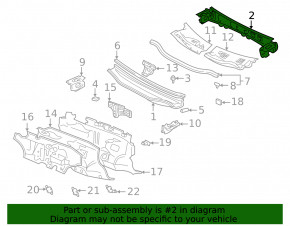 Lexus RX300 98-03 metal windshield wiper pan