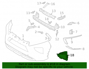 Right headlight frame on the bumper of a Mitsubishi Eclipse Cross 18-25