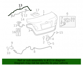 Left trunk lid hinge torsion bar for Toyota Camry v40