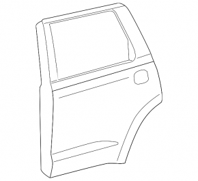 Door bare rear left Toyota Sequoia 08-16