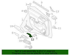 Mitsubishi Outlander 22-26 black inner rear right door handle cover