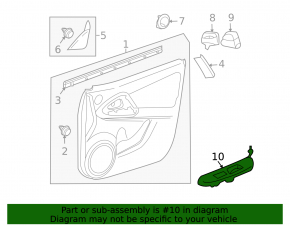 Front right window lift control for Toyota Rav4 06-12