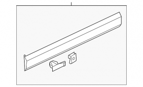 Lower front left door trim for VW Touareg 11-17 with chrome molding