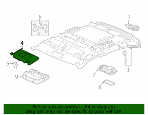 Right sun visor for Honda Civic XI FE/FL 22-24, gray, for sunroof