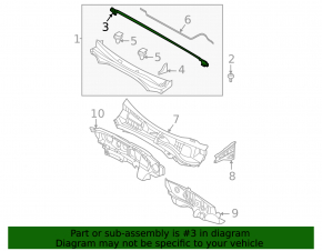 Kia Sorento 21-24 HEV, PHEV rear hood seal on the grille