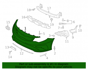 Bare front bumper Kia Optima 19-20 rest