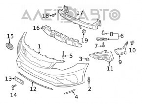 Bare front bumper Kia Optima 19-20 rest