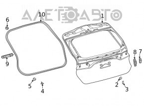 Left tailgate bumper Toyota Venza 21- on the door