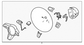 Naked steering wheel Porsche Macan 15-24, gray achatgrau leather, heated, without pads and buttons, scratches, worn