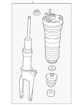 Front right air shock absorber Porsche Panamera 14-16 AWD complete with automatic inflation