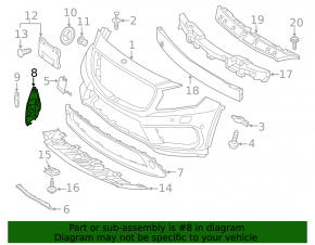 Left fog light frame for Mercedes GLA 17-20