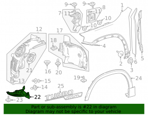 Front right lower fender liner for Mercedes H247 GLA 20-26