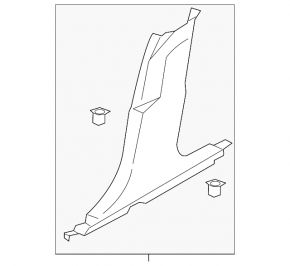 Lincoln MKZ 13-20 Lower Left Center Pillar Trim Black