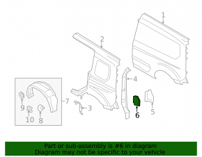 Left ventilation shield Ford Transit Connect MK2 13-23