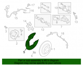 Brake Disc Cover Rear Left Ford Edge 15-18