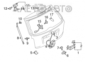Right tailgate shock absorber Mazda CX-7 06-12