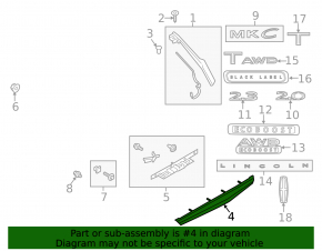 Lincoln MKC 15-18 Trunk Door Trim