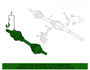 Drive axle shaft front left Ford Edge 15-18 2.0T