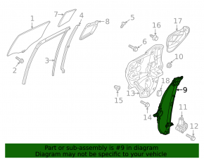 Rear left window lifter with motor for Mazda 6 14-17 with panel