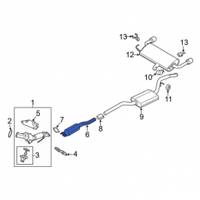 Downpipe with catalytic converter Lincoln MKC 15- 2.0T